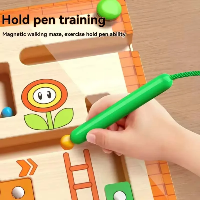 Children's Magnetic Maze Walking Ball Baby Concentration Training Writing Logic Thinking 3-4 Year Old Early Education Puzzle Toy - Image 3