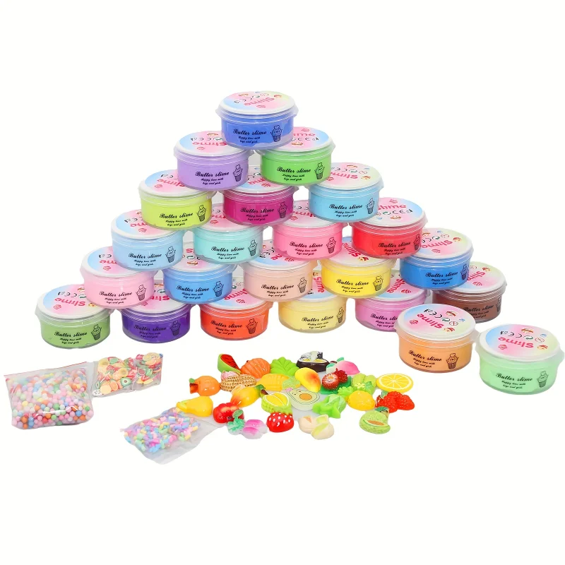 1/24pcs Butter Slime Kit For Girls Party Favors Birthday Gift With Stretchy And Non-Sticky, Stress Relief Toy For Girls And Boys - Image 6
