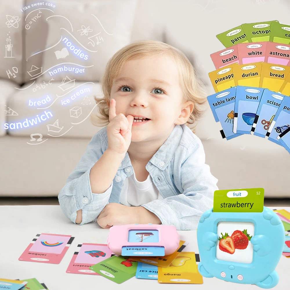 Talking Flash Cards for Kids Early Learning Educational Toy with Audio Sounds Montessori Language Development Toddler Flashcards - Image 3