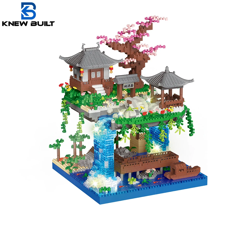 Taohuatan Lake Themed Micro Brick Building Blocks Set Adult Creative Toys Unique Chinese Landscape Model Bricks with LED Light - Image 4