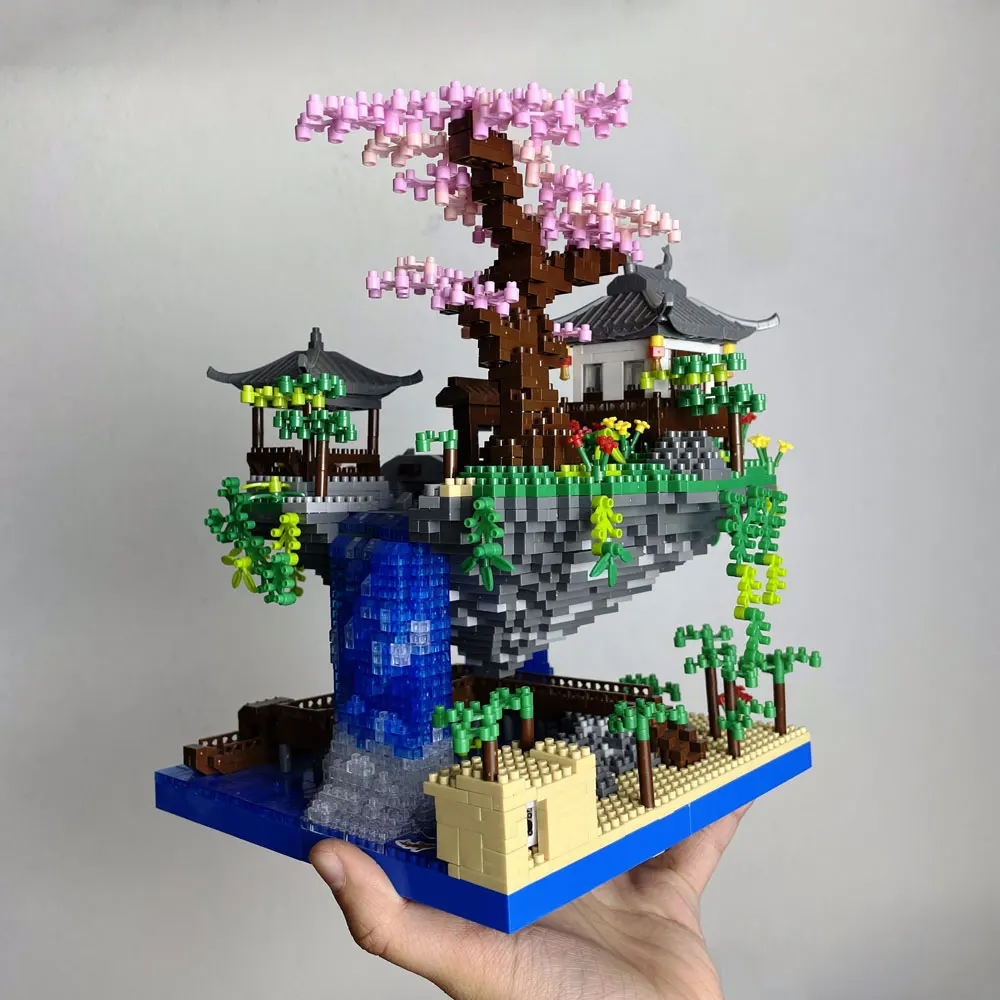 Taohuatan Lake Themed Micro Brick Building Blocks Set Adult Creative Toys Unique Chinese Landscape Model Bricks with LED Light - Image 2