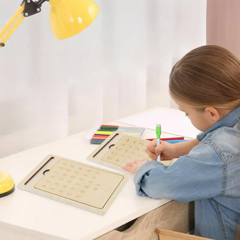 Russian Wood Writing Board Preschool Alphabet Board Writing Tablet Fun Interactive Learning Tool Boys Girls Drawing Toy For - Image 2