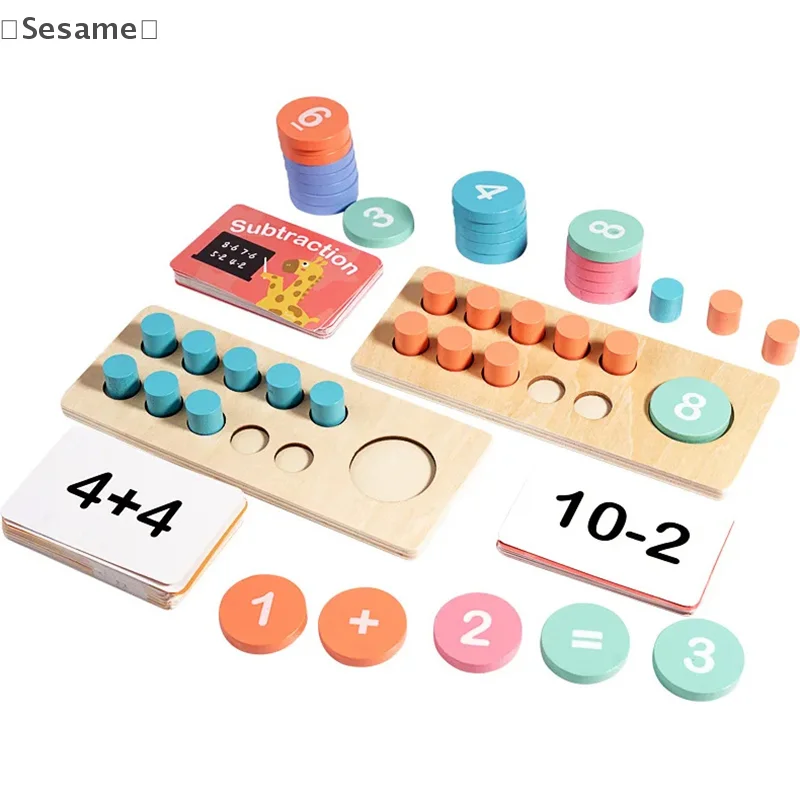 〔Sesame〕Wooden Number Board Cognitive Matching Addition And Subtraction Logical Thinking Training Mathematics Teaching Tool - Image 6