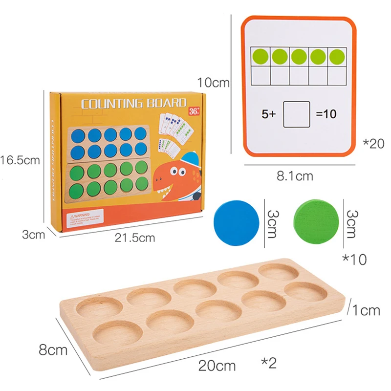 Montessori Ten-Frame Math Toys Preschool Children Number Sense Logical Thinking Count Kids Early Educational Teaching Aid Game - Image 6