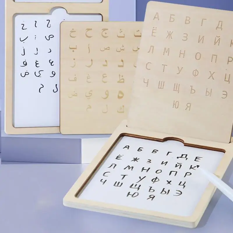 Russian Wood Writing Board Preschool Alphabet Board Writing Tablet Fun Interactive Learning Tool Boys Girls Drawing Toy For - Image 4