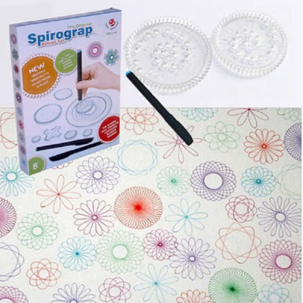 Designs Interlocking Gears & Wheels,draw Educational Toys 2022 New Spirograph Deluxe Set Design Tin Set Draw Spiral - Image 5