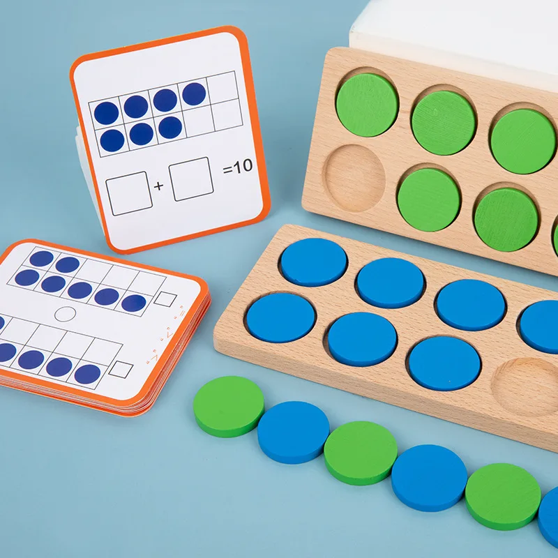 Montessori Ten-Frame Math Toys Preschool Children Number Sense Logical Thinking Count Kids Early Educational Teaching Aid Game - Image 3